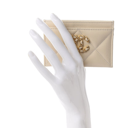 Chanel Goatskin Quilted 19 Card Holder Beige 2 of 8