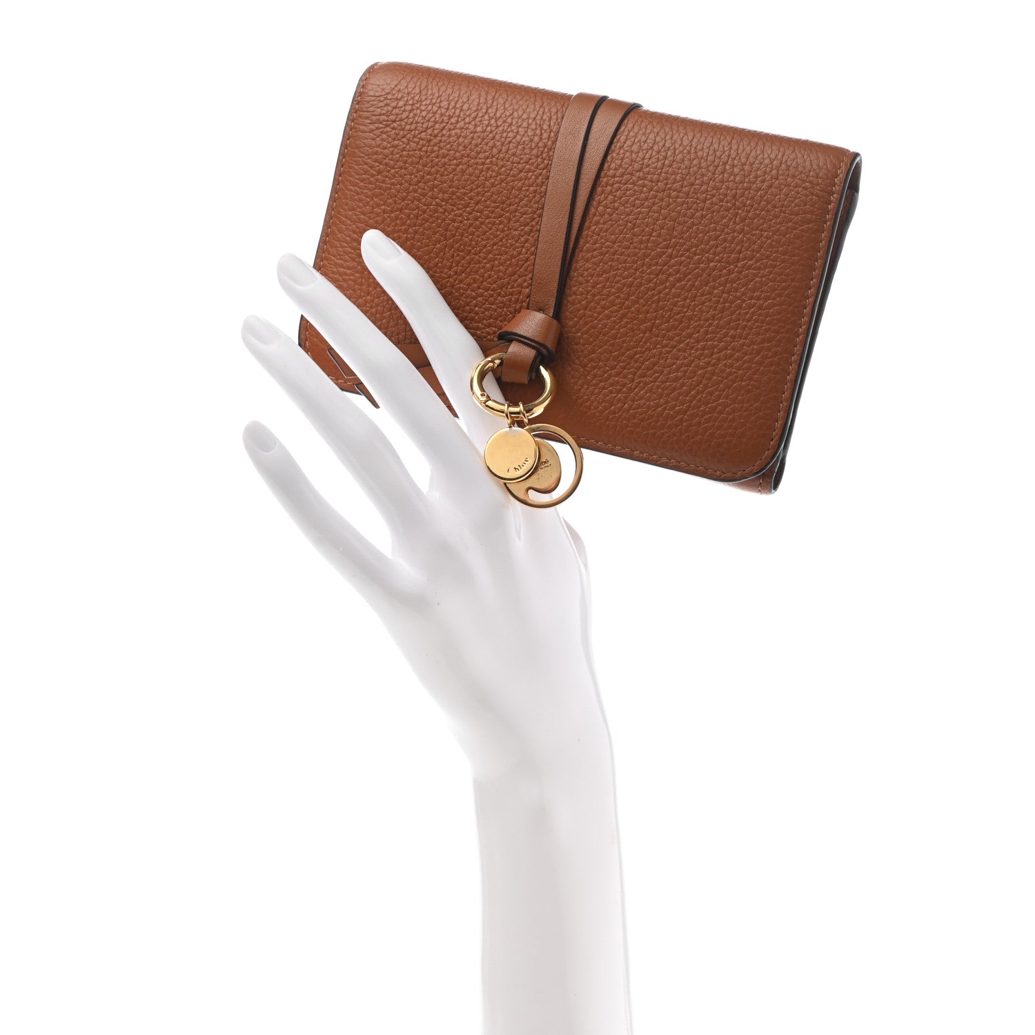 Chloe Calfskin Alphabet Compact Wallet Caramel 2 of 9