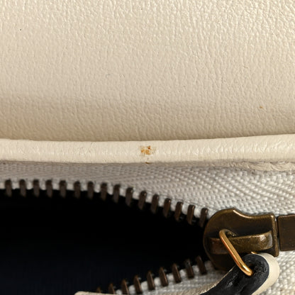 Gucci Vintage Effect Calfskin Matelasse Diagonal Torchon GG Marmont Card Case Wallet Mystic White Blue Agata 10 of 13