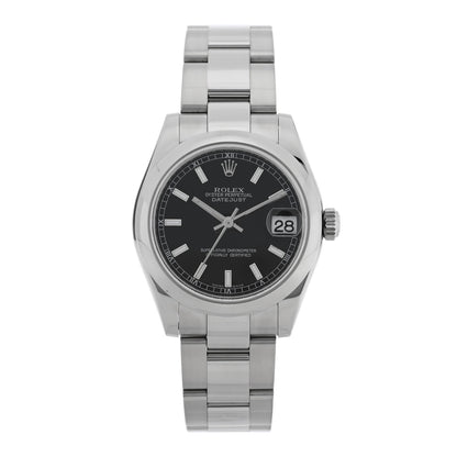 Rolex Stainless Steel 31mm Oyster Perpetual Datejust Watch Black 178240 1 of 5