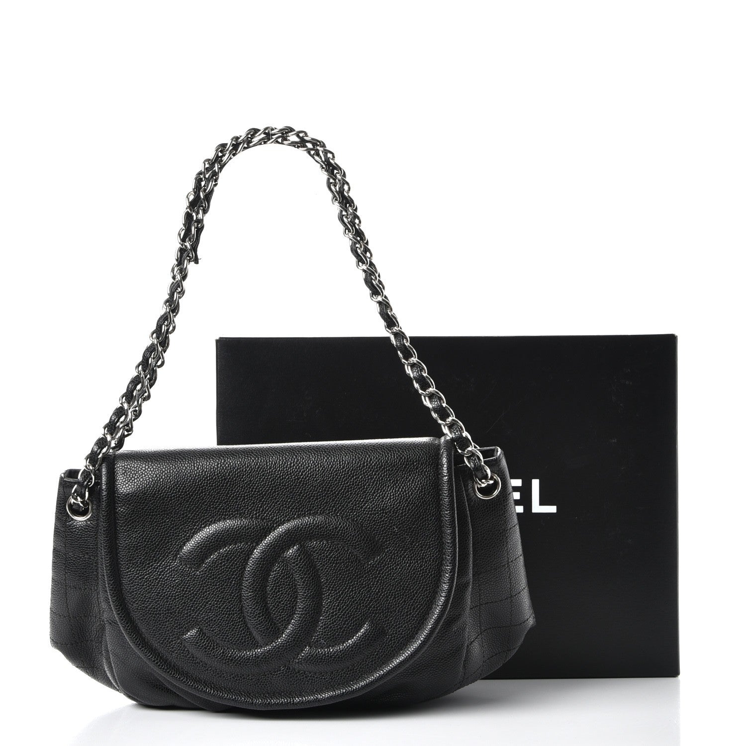 Chanel Caviar Half Moon Large Flap Black 10 of 10