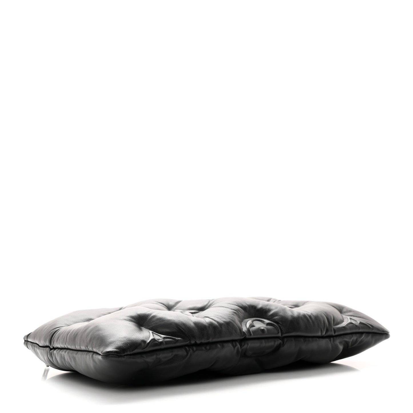 Lambskin Puffer A4 Pouch Black