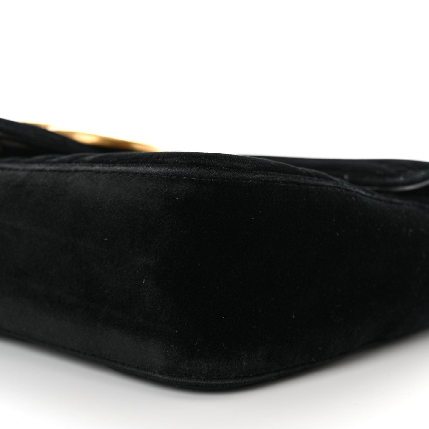 Velvet Matelasse Medium GG Marmont Shoulder Bag Black