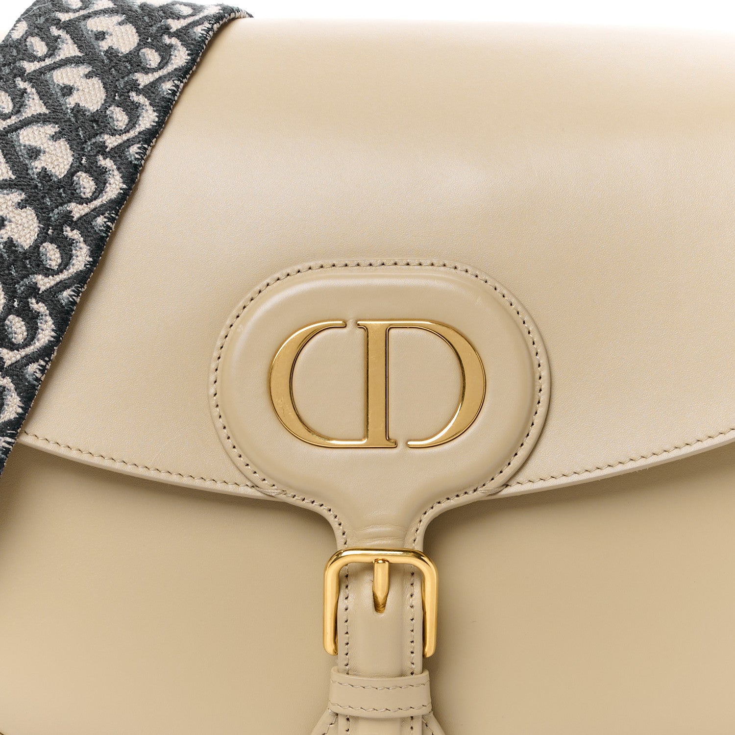 Christian Dior CHRISTIAN DIOR Grained Calfskin Large Bobby Flap Beige 7 of 13