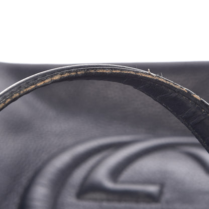 Gucci Pebbled Calfskin Medium Soho Shoulder Bag Blue 13 of 17