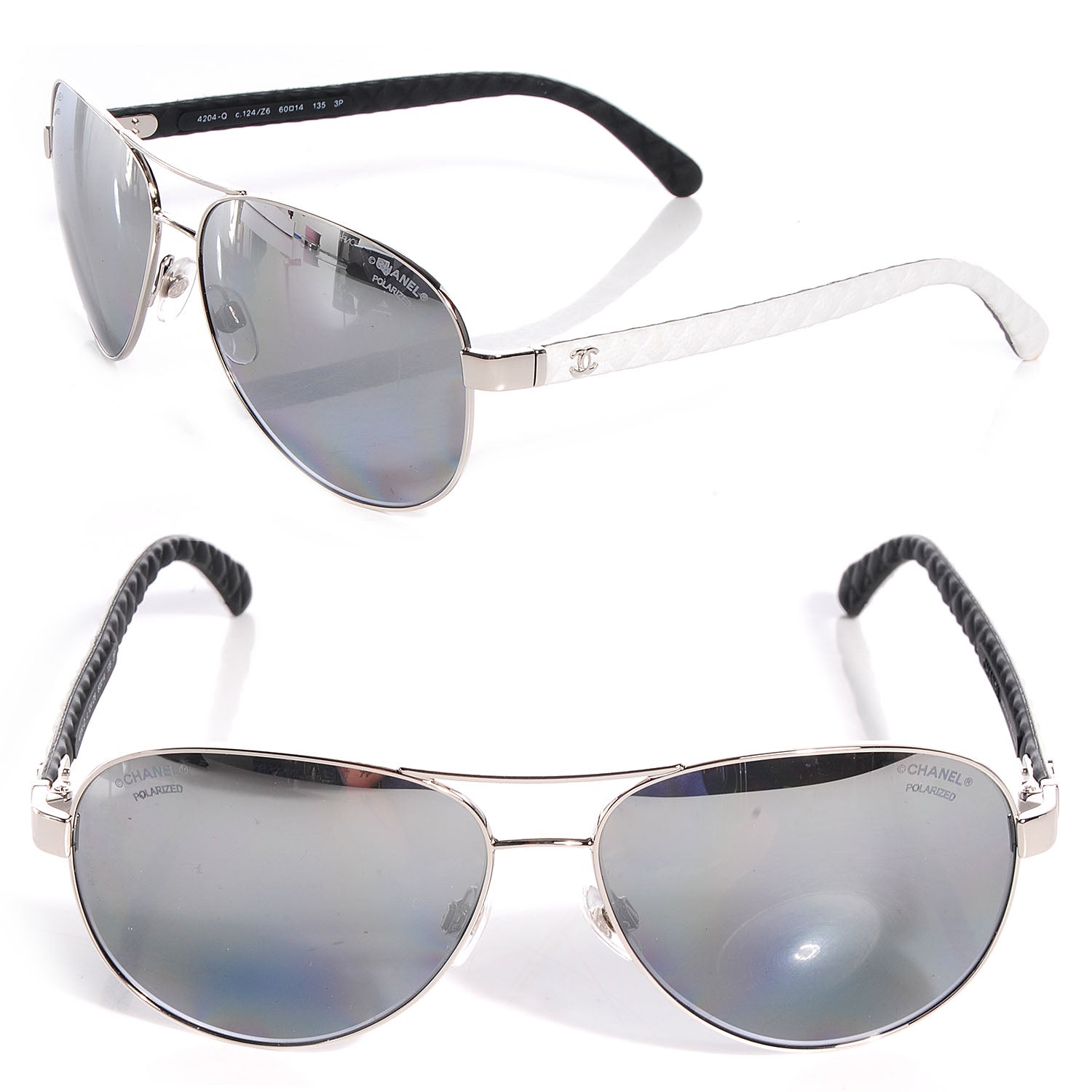 Chanel Aviator Sunglasses Polarized 4204-Q White 1 of 7