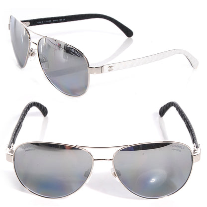 Chanel Aviator Sunglasses Polarized 4204-Q White 1 of 7