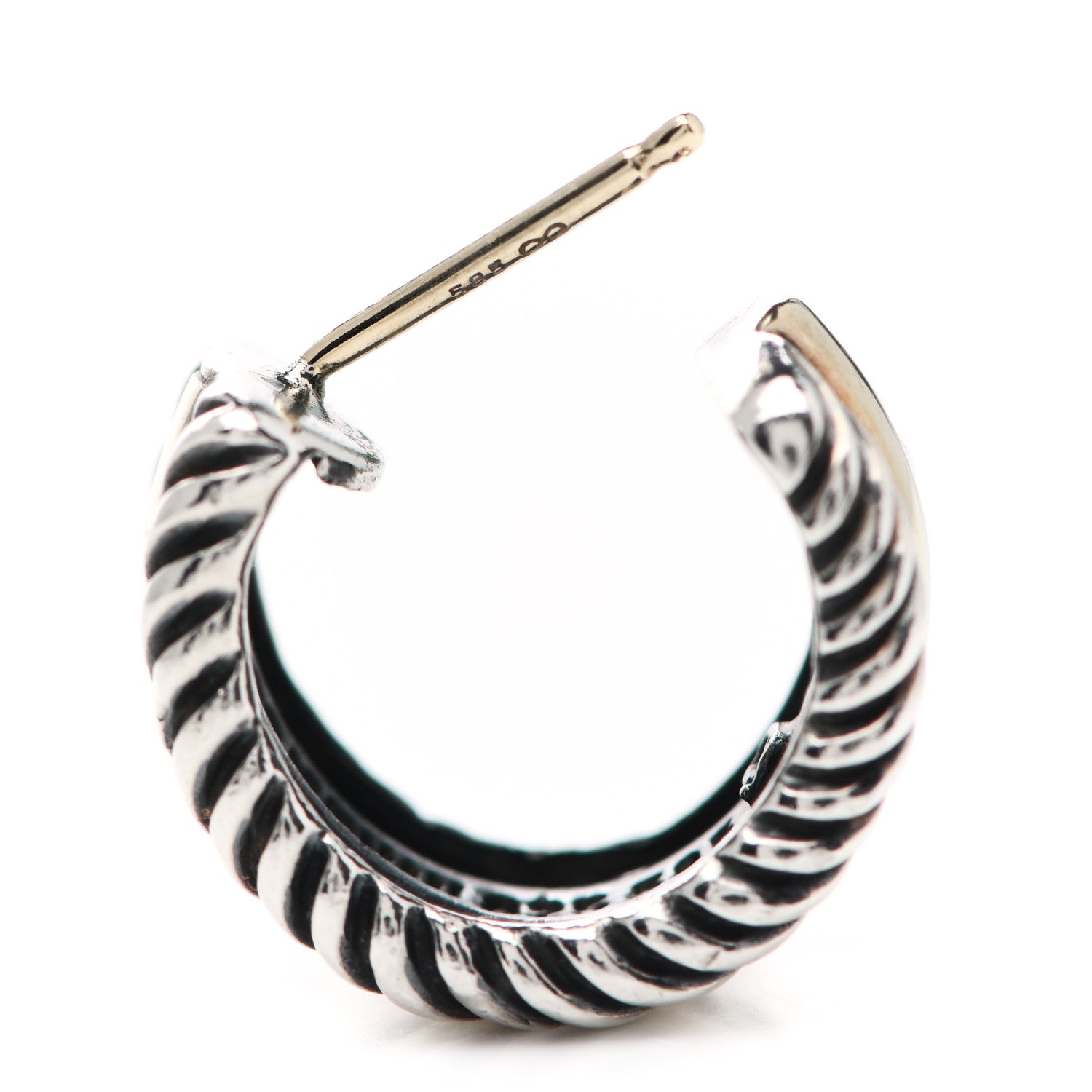David Yurman Sterling Silver 14K Yellow Gold 16mm Cable Classics Hoop Earrings 6 of 6