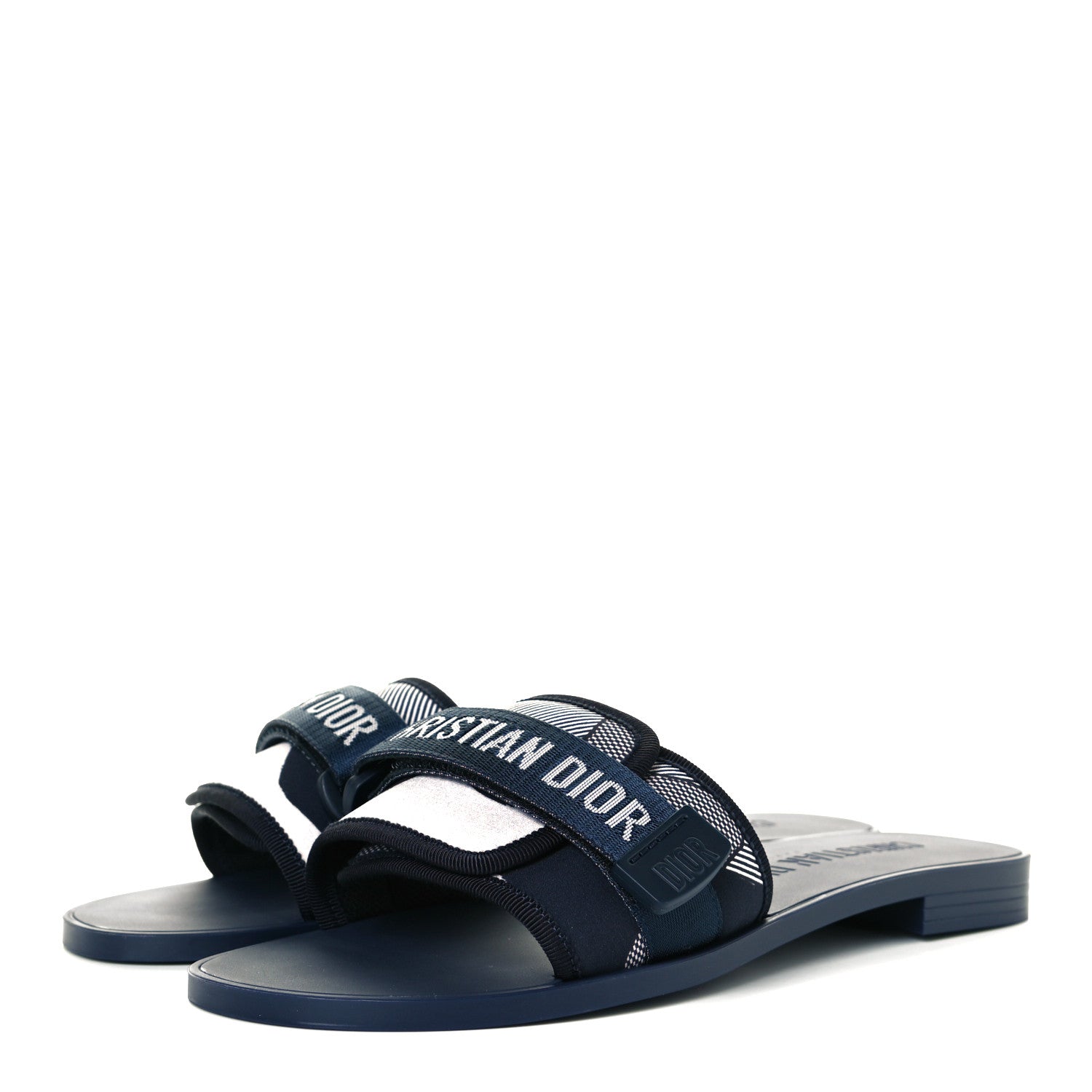 Christian Dior Technical Stretch Fabric Camouflage Dio(r)evolution Slide Sandals 41 Deep Blue 4 of 8