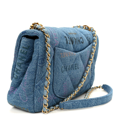 Chanel Denim Quilted Denim Large Mood Flap Blue Multicolor 3 of 11