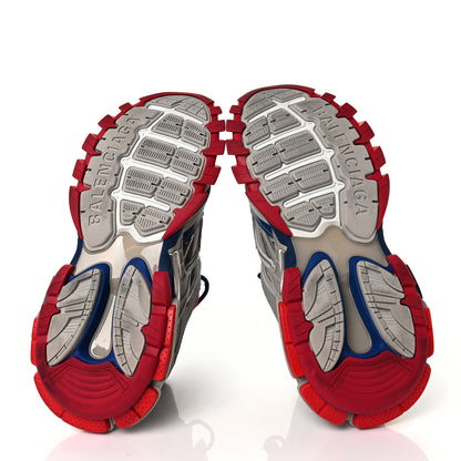 Balenciaga Rubber Mesh Bi-Color Womens Track.2 Open Sneakers 38 Beige Blue Red 5 of 7