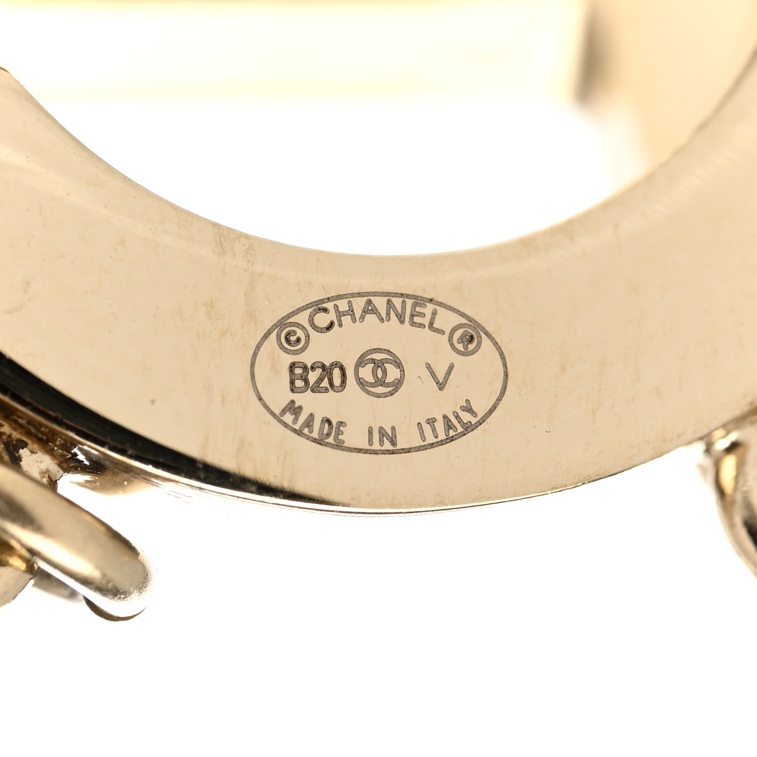 Chanel Metal Cha-Nel Logo Drop Earrings Gold 4 of 5