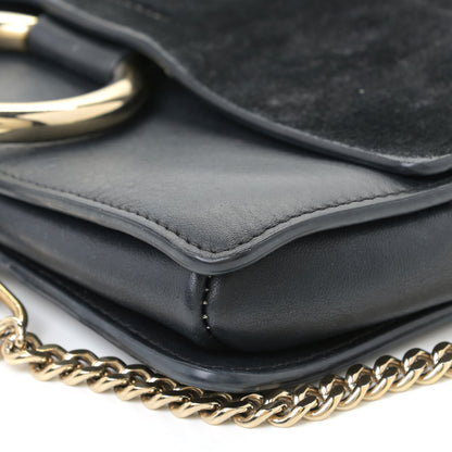 Chloe Suede Calfskin Small Faye Shoulder Bag Black 6 of 14