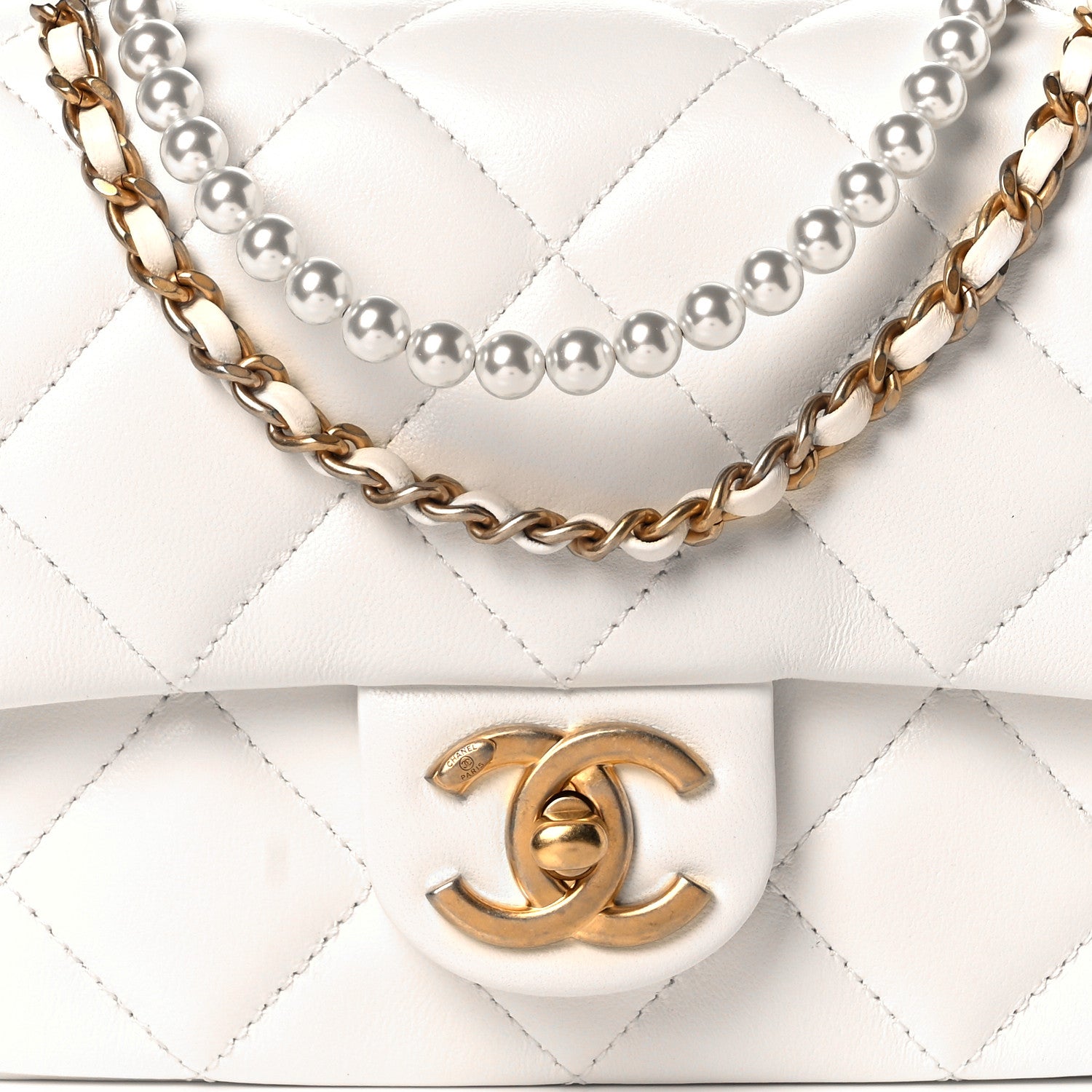 Chanel Lambskin Quilted Mini My Perfect Flap White 8 of 10