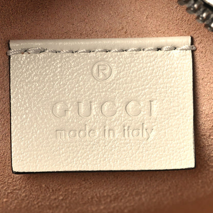 Gucci Calfskin Matelasse Mini GG Marmont Round Shoulder Bag White 6 of 9