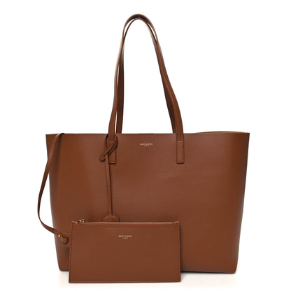 Saint Laurent Calfskin Large Shopping Tote Dark Tan 1 of 12
