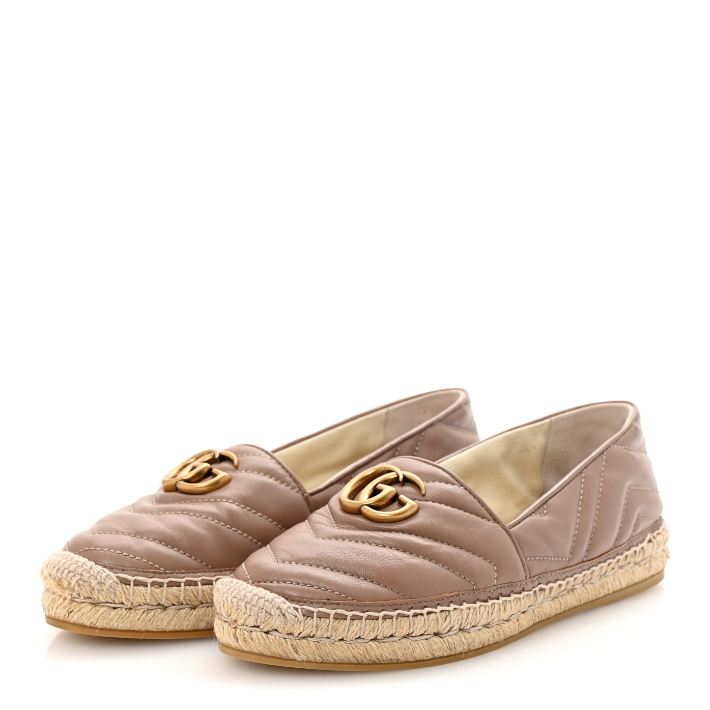 Nappa Matelasse GG Marmont Espadrilles 38.5 Porcelain Rose