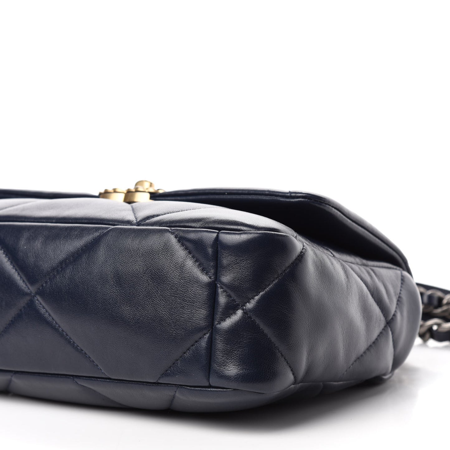 Lambskin Quilted Medium Chanel 19 Flap Navy