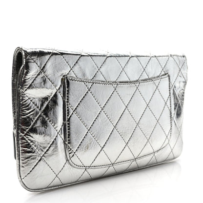 Chanel Metallic Crumpled Calfskin Small 31 Pouch Silver 3 of 9