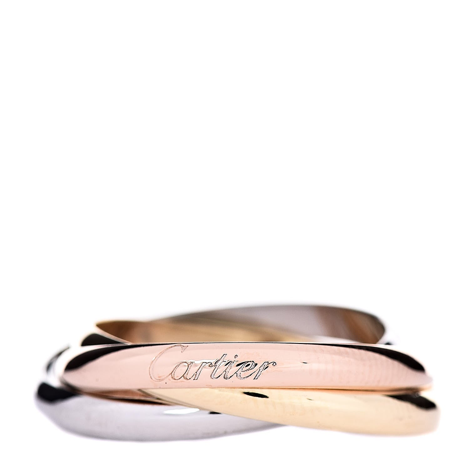 Cartier 18K Pink Yellow White Gold Small Trinity Ring 63 10.25 1 of 5