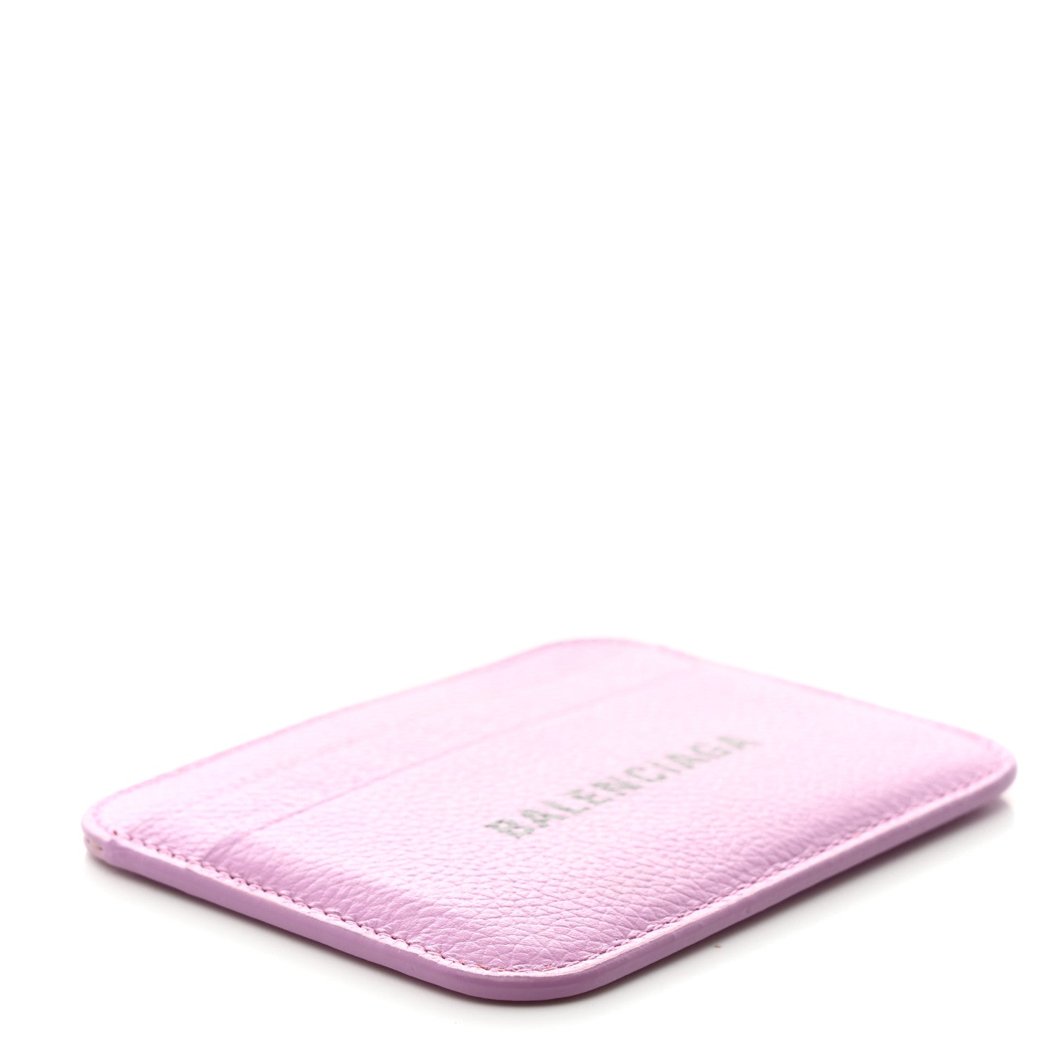 Balenciaga Grained Calfskin Logo Cash Rounded Card Holder Lilac Black 4 of 8