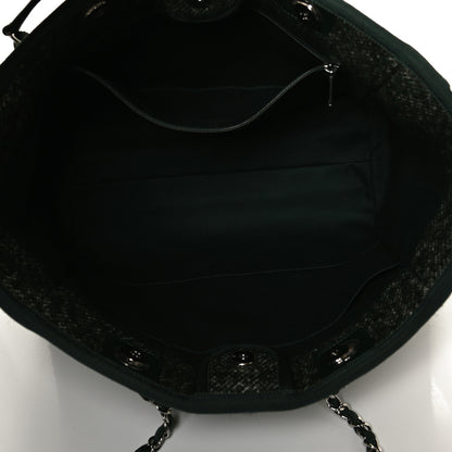 Chanel Mixed Fibers Calfskin Small Deauville Tote Green 5 of 10