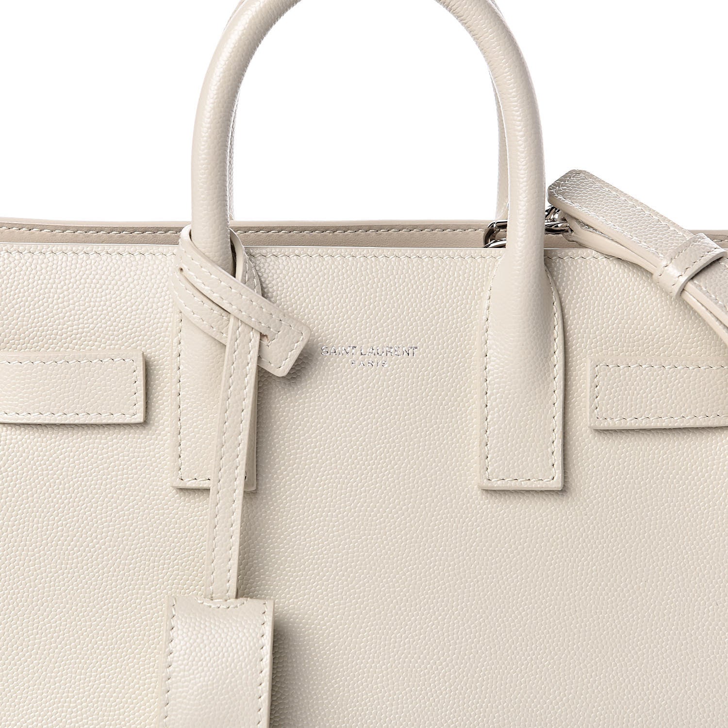 Saint Laurent Grained Calfskin Nano Sac de Jour Dove White 10 of 10