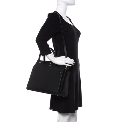 Burberry Grainy Calfskin Medium Title Bag Black 3 of 10