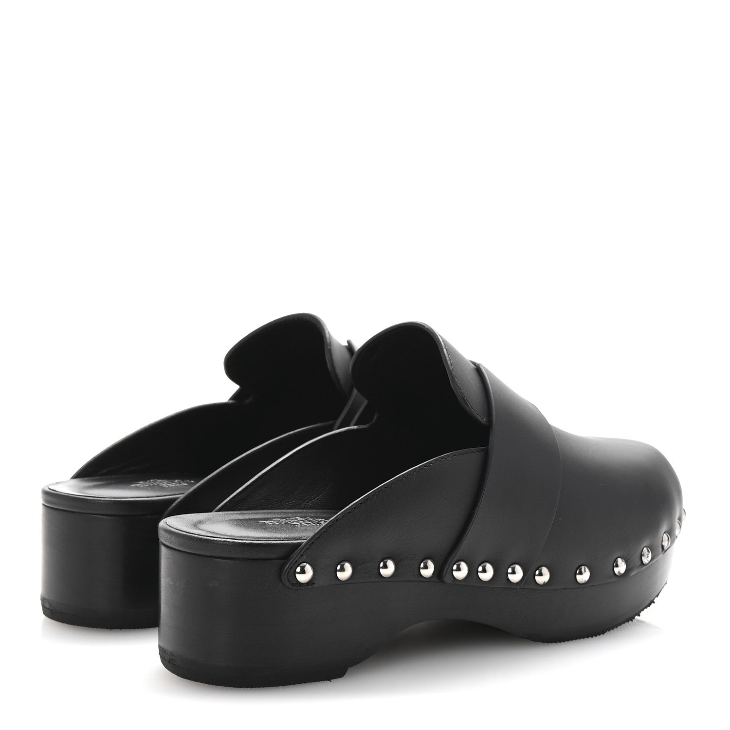 Hermes Calfskin Calya Mules 35 Black 5 of 9