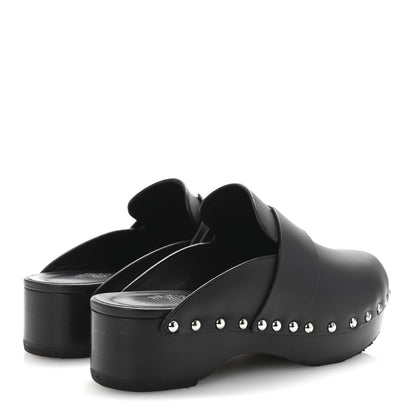 Hermes Calfskin Calya Mules 35 Black 5 of 9
