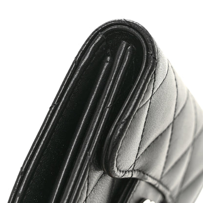Chanel Lambskin Quilted Flap Card Holder Wallet Black 9 of 11