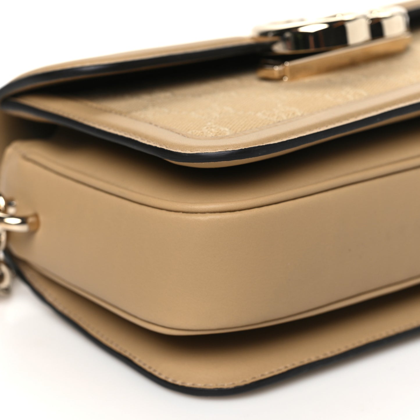 Monogram Small Gucci Go Shoulder Bag Beige