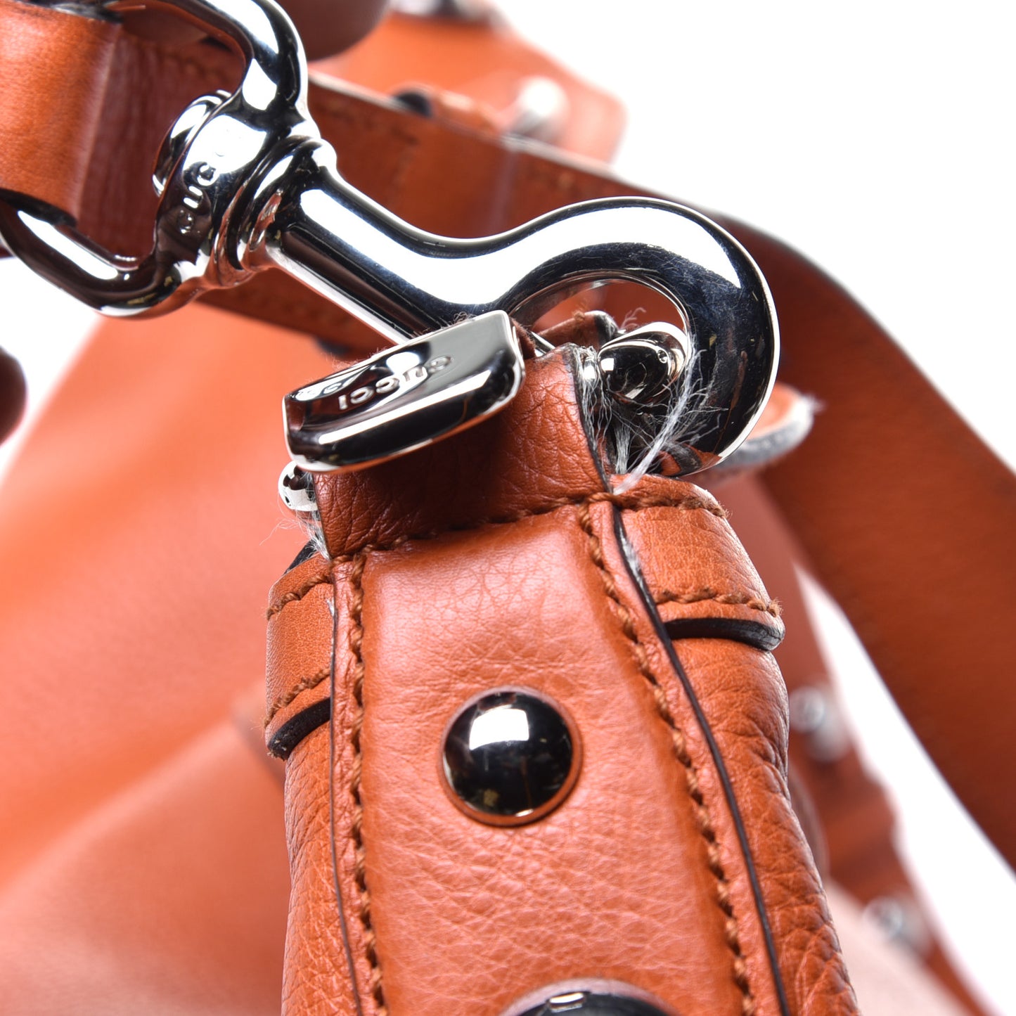 Pebbled Calfskin Large Icon Bit Hobo Orange