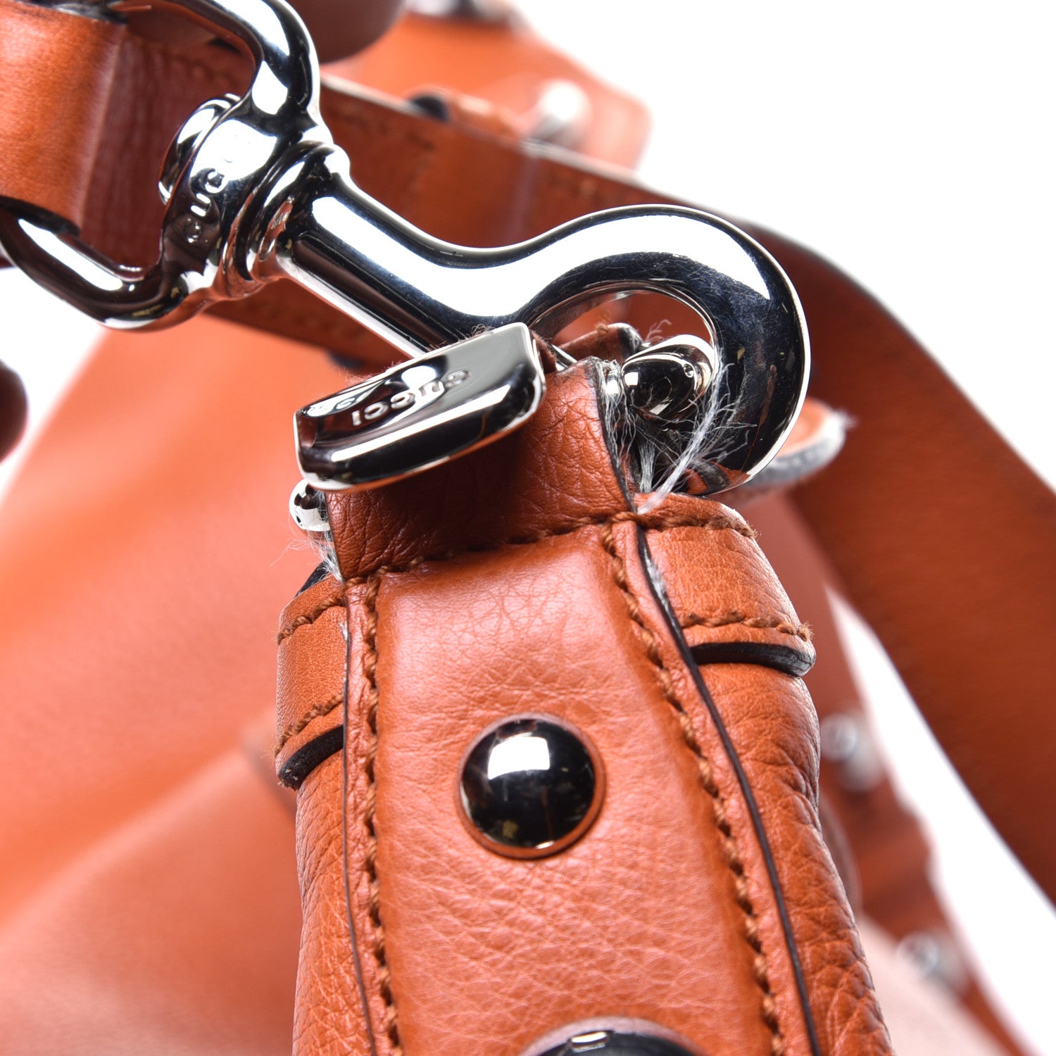 Gucci Pebbled Calfskin Large Icon Bit Hobo Orange 10 of 11