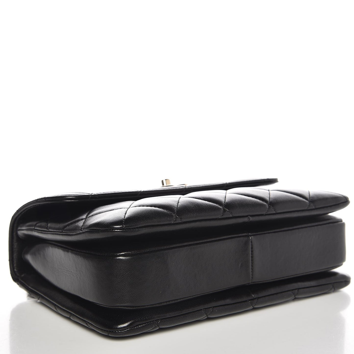 Lambskin Quilted Small Trendy CC Dual Handle Flap Bag Black
