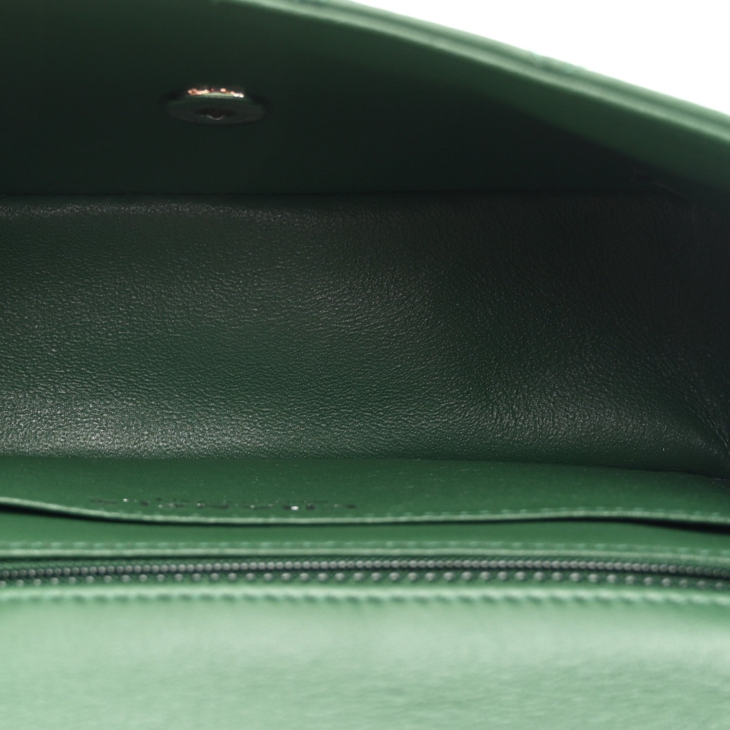Chanel Lambskin Quilted Mini Rectangular Flap Dark Green 5 of 10