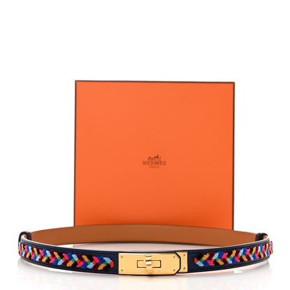 Hermes Epsom Velvet Kelly Belt Bleu Saphir Multicolor 4 of 4
