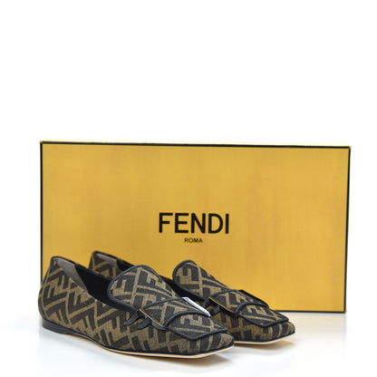 Fendi Jacquard FFreedom Square Toe Loafers 35 Tobacco 8 of 8