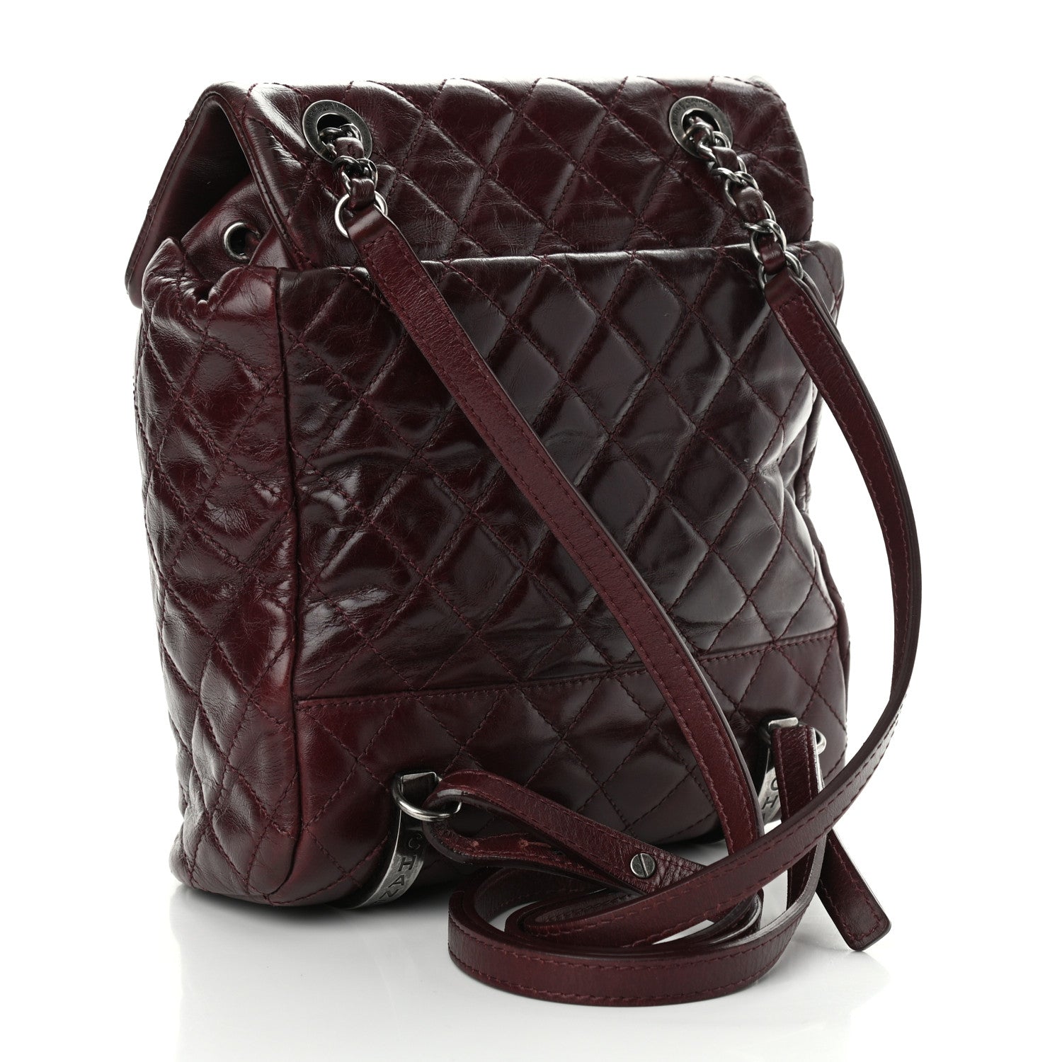 Chanel Glazed Calfskin Quilted Small Salzburg Backpack Burgundy 3 of 15
