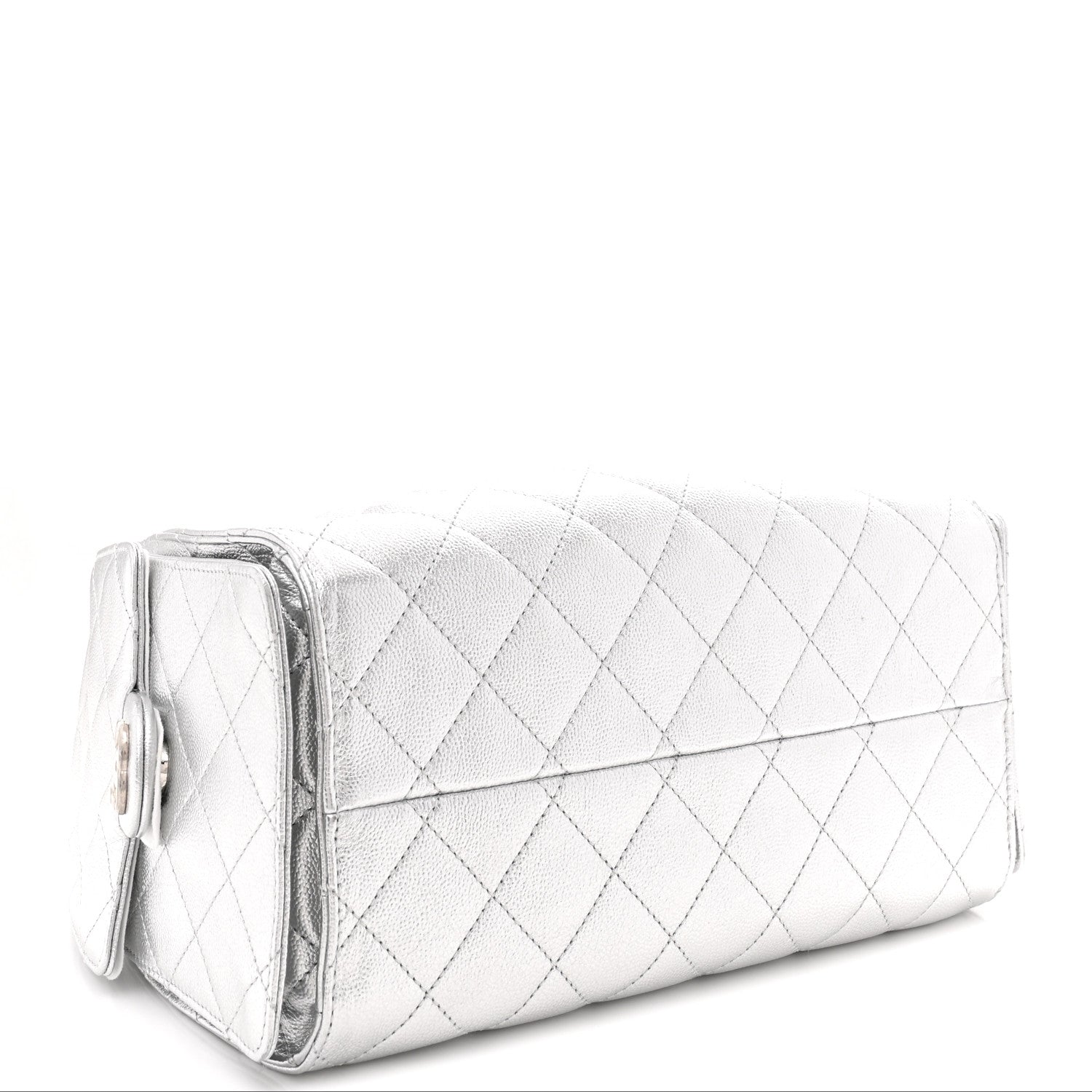 Chanel Metallic Caviar Quilted Small Chanel 25 Handbag Silver