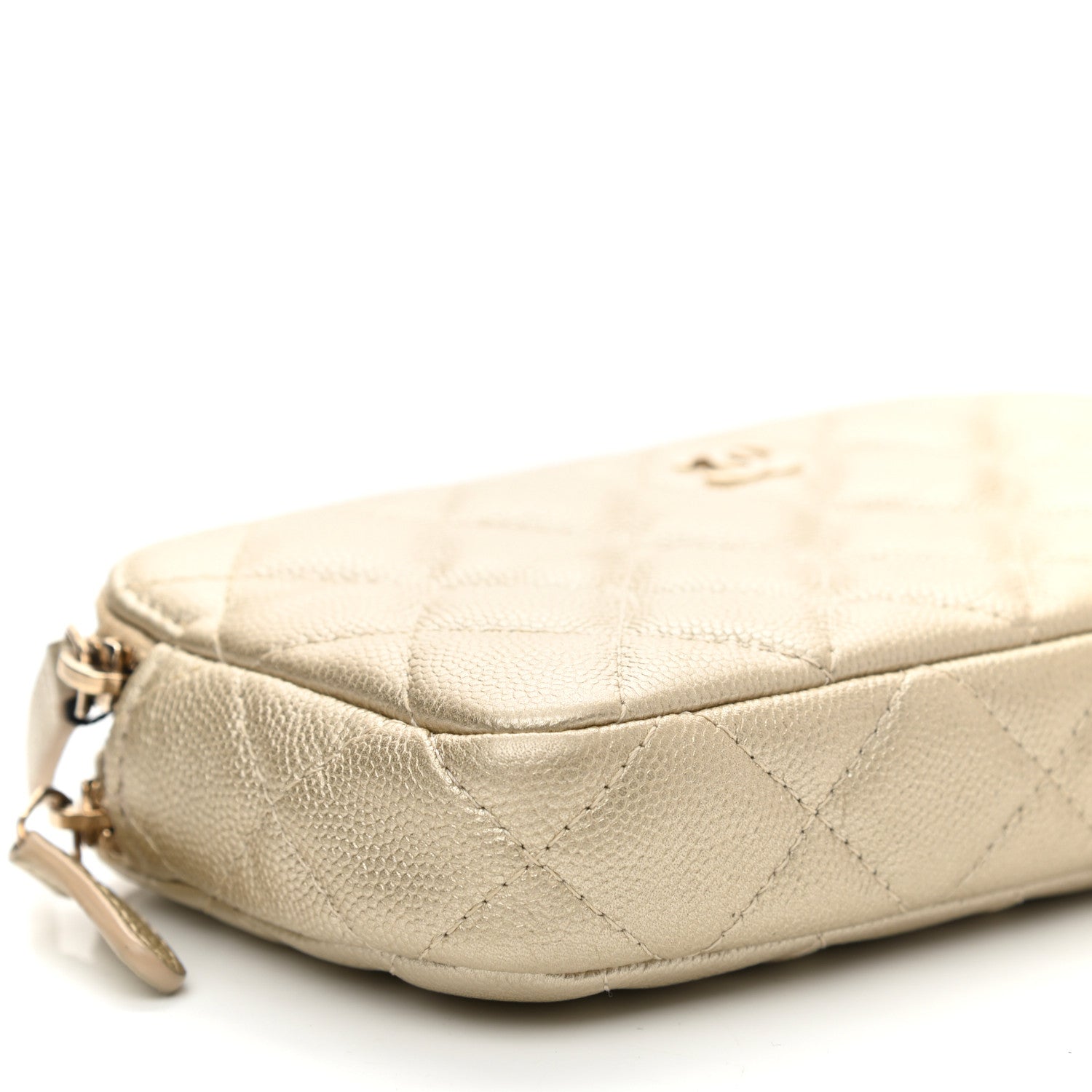 Chanel Metallic Caviar Quilted Small Clutch With Chain Gold 11 of 13