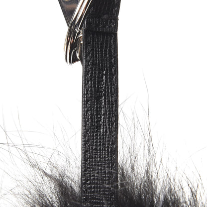 Fendi Vitello Elite Fox Goat Fur Igor Monster Bag Bug Cube Charm Rosso Black White 5 of 6