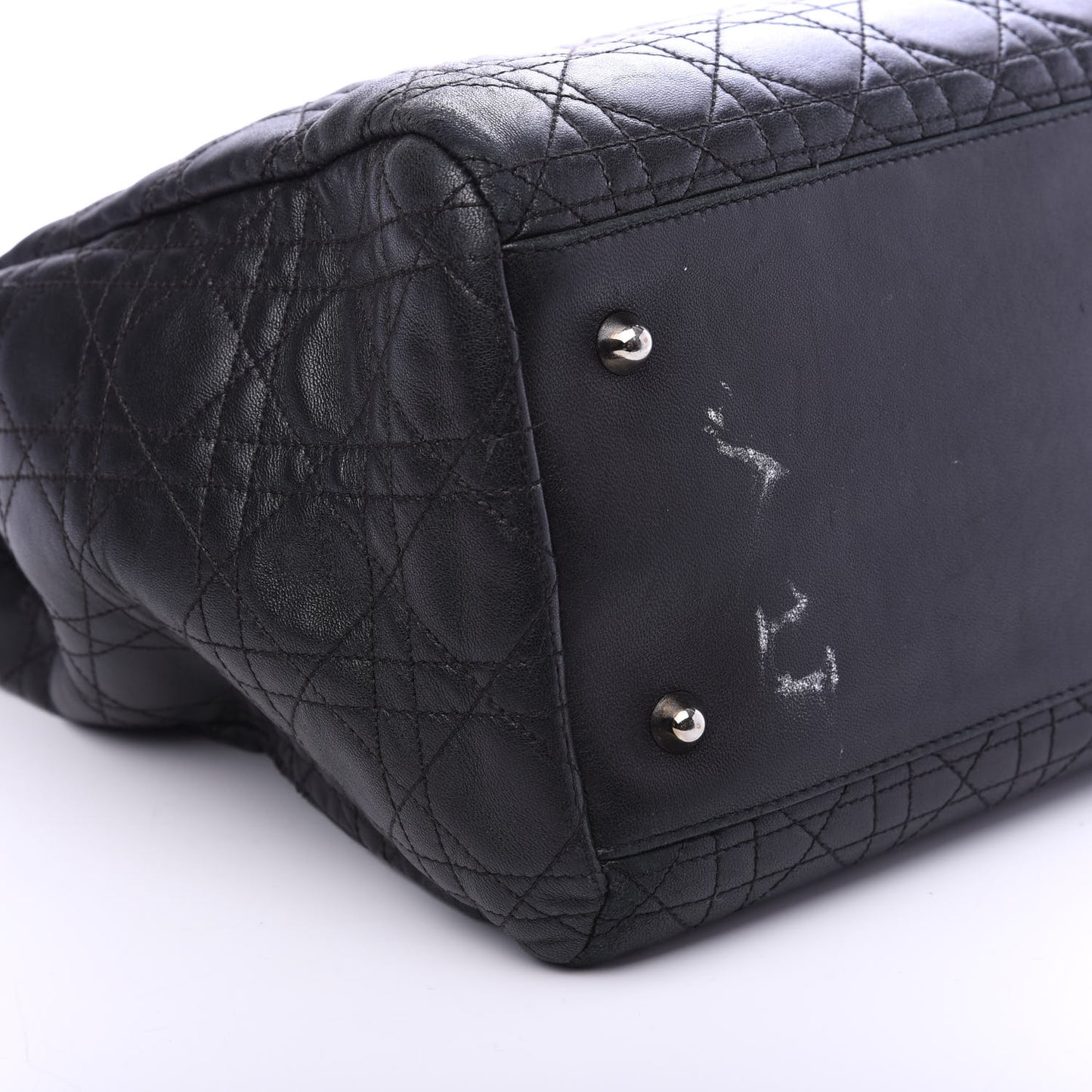 Lambskin Cannage Large Soft Lady Dior Shopping Tote Black