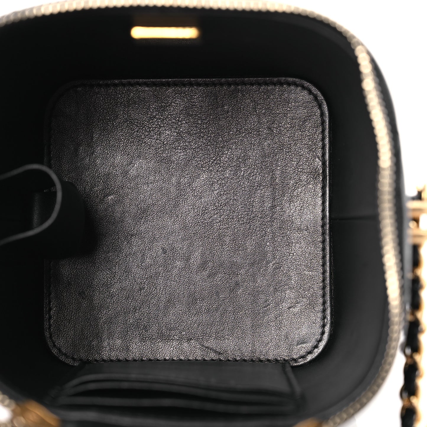 Caviar Quilted Small Vertical Vanity Case With Chain Black