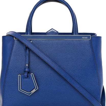 Fendi Vitello Elite Petite 2Jours Tote Blue Neon 7 of 10