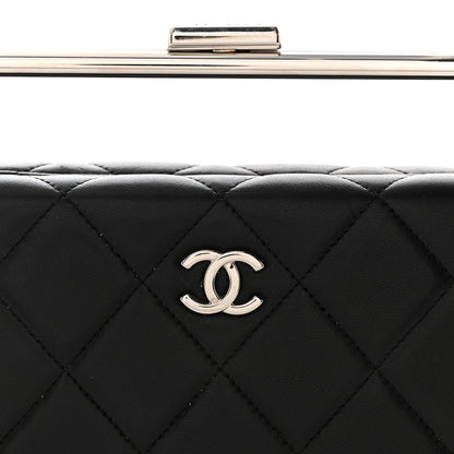 Chanel Quilted Lambskin Metal Bar Clutch Bag Black 8 of 11