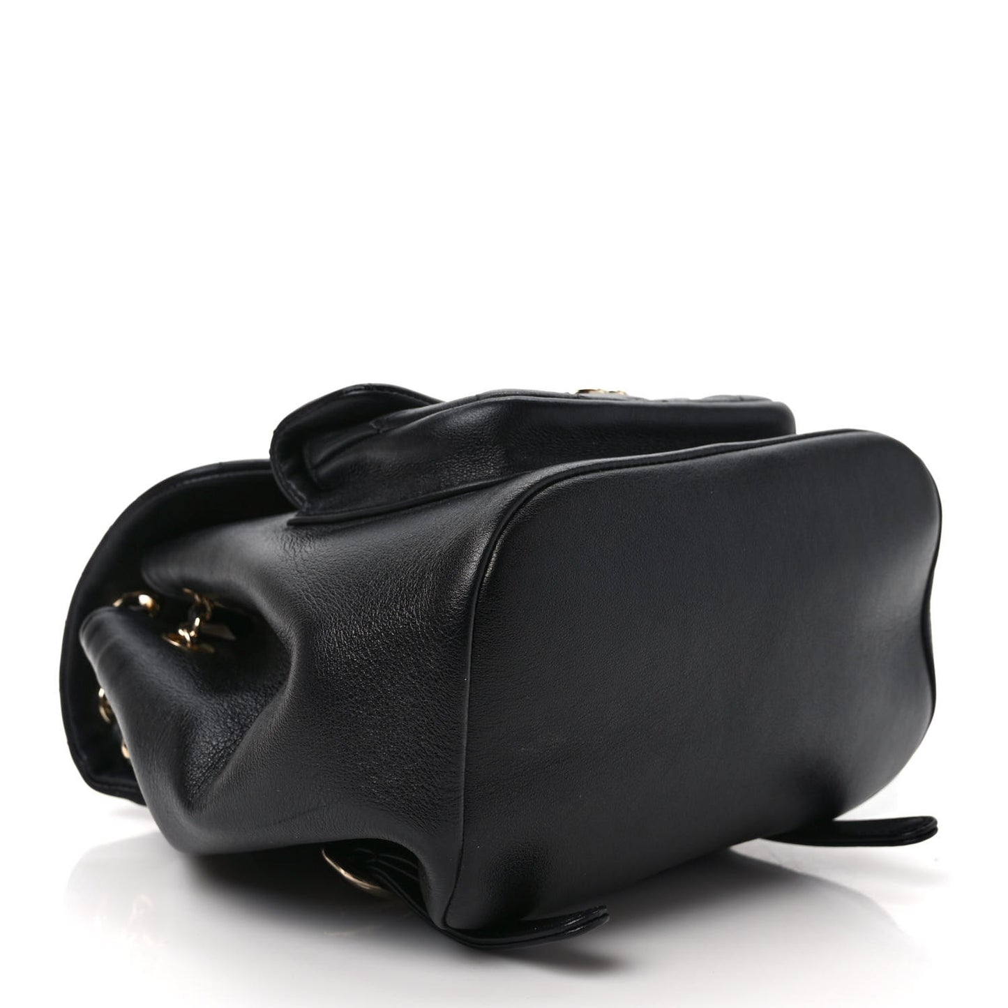 Lambskin Quilted Small Duma Drawstring Backpack Black