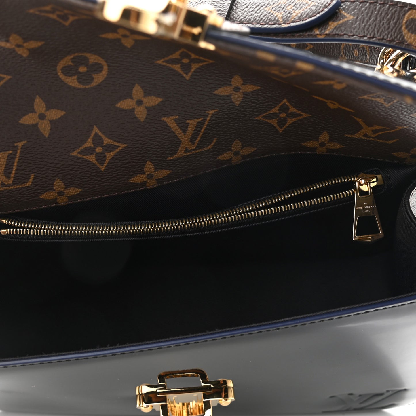 Patent Calfskin Monogram Cherrywood PM Black
