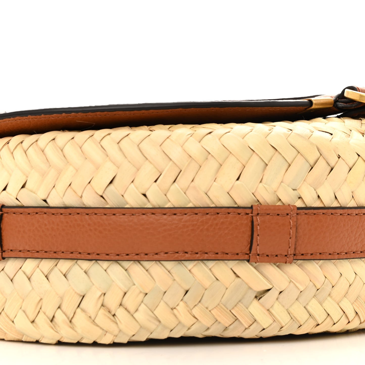 Raffia Calfskin Marcie Basket Small Marcie Round Crossbody Bag Tan