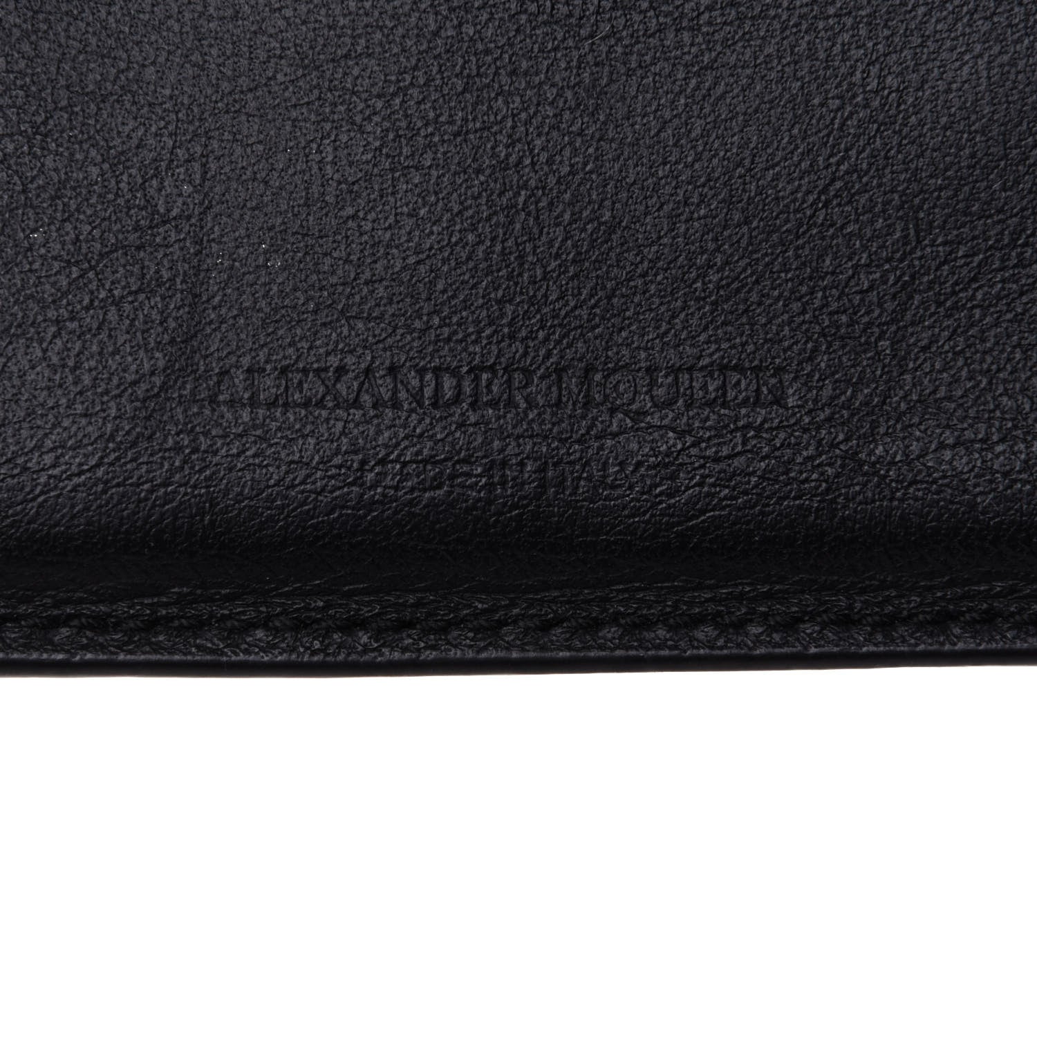 Alexander McQueen Grained Calfskin Skull Card Holder Black 7 of 8